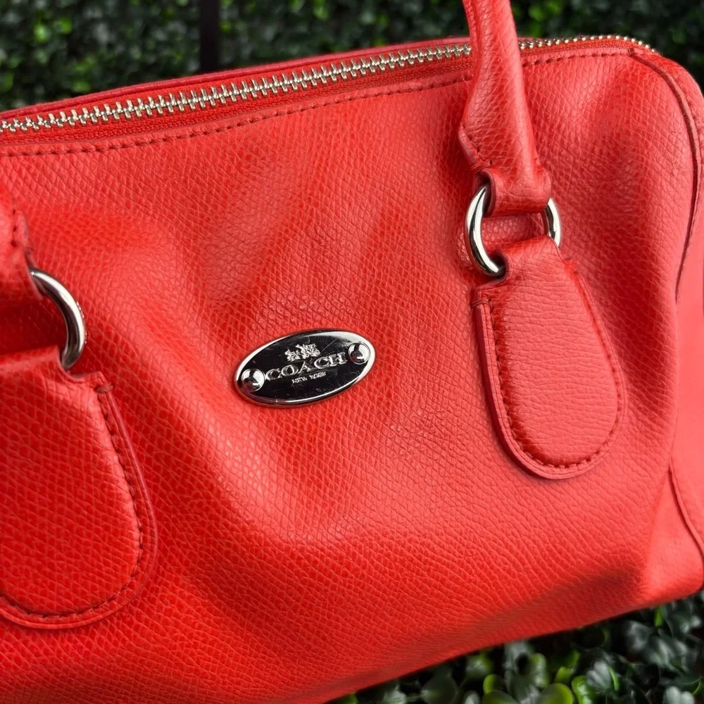 COACH MINI BENNETT SATCHEL FEATURING ORANGE PEBBLES LEATHER